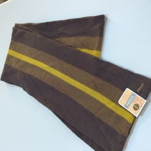 Fossil, reversible scarf shades of brown and gold